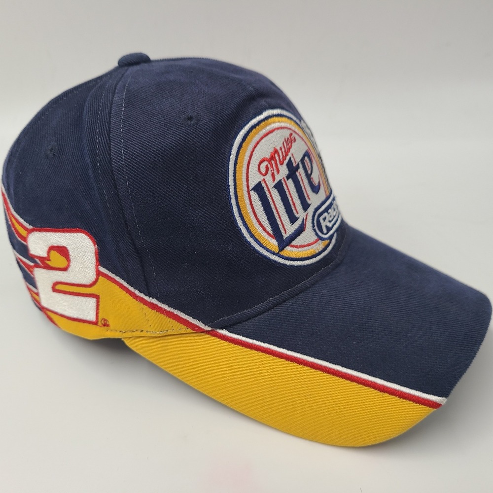 Vintage Rusty Wallace Hat Snapback (Fits Small) NASCAR Miller Lite Racing #2 Men